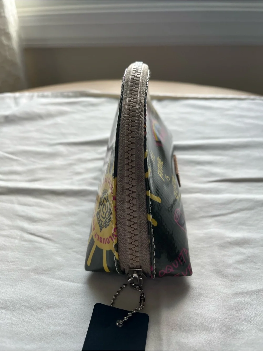 Consuela Medium Domed Olive Graffiti Make Up Bag